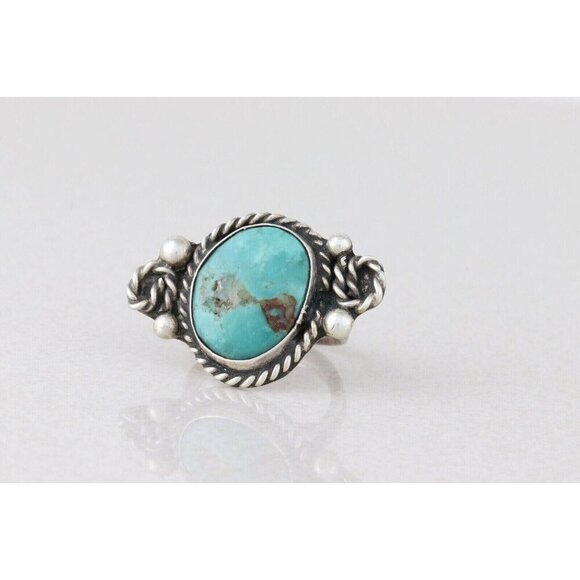 Sterling Silver Turquoise Ring Size 5 3/4 - Picture 4 of 8